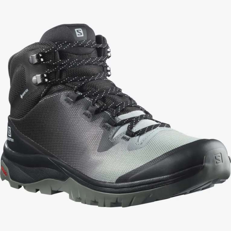 Black / Grey Salomon Vaya Mid GTX Women's Hiking Boots | PH 36578I